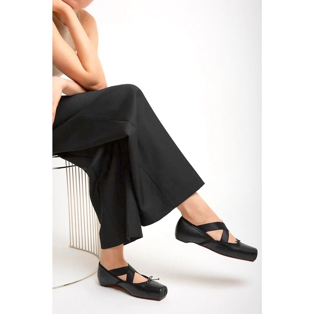NWT Christian Louboutin  Black Cassiasticina Leather Ballerina Flats 35.5 - Picture 10 of 11